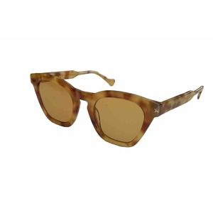 Kits Frank Sun Large Sunglasses Amber Havana With Yellow Lenses 51-24-145 New